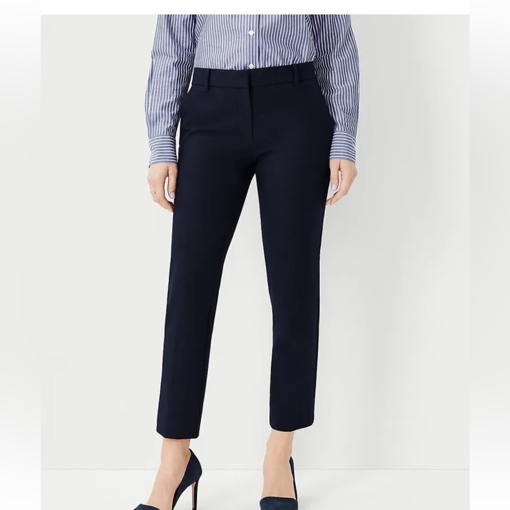 New Ann Taylor High rise Eva Ankle Pants black sz 0 curvy fit
